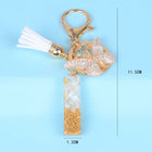Llaveros Originales para Coche - Elegancia Blanca con Iniciales y Borla de Mariposa