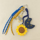 Llavero a Crochet Paso a Paso - Sonrisa Estrella Luna Sol - Colgante de Bolso Artesanal Azul y Amari