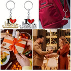 Llavero para Bolso Corazón Religioso I Love Jesus - Colgante de Aleación, Regalo de Fe Cristiana