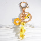 Llavero para moteros con inicial personalizada - Girasol amarillo fashion premium