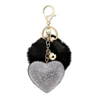 Llavero con Peluche Rhinestone Heart - Llavero Capibara Peluche Premium de Aleación y Pelo Sintético