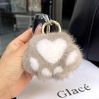 Llaveros Originales para Coche - Pompón de Piel de Vison, Diseño de Pata de Gato, Regalo Elegante pa