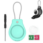 Llavero con AirTag de Cuero Genuino - Funda Protectora para Mascotas, Equipaje y Bolsos