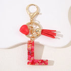 Llavero con Foto Personalizado: Inicial A-Z con Borla para Mujer, Regalo San Valentín