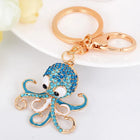 Llavero con Peluche de Tortuga Marina - Cristal Rhinestone y Metal, Diseño Marino para Bolso y Llave