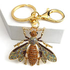 Llaveros Bonitos para Mujer - Colgante Abeja Vintage Cristal y Rhinestone, Llavero Elegante para Bol