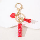 Llavero con Foto Personalizado: Inicial A-Z con Borla para Mujer, Regalo San Valentín