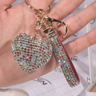 Llavero a Crochet para Hombre Corazón Multicolor Strass Aleación Premium Bolso Mujer