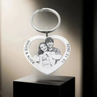 Llaveros Personalizados con Foto y Nombre Grabado - Llavero de Acero Inoxidable para Parejas, Famili