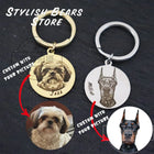 Llavero con Foto Personalizado de Mascota - Colgante Redondo de Acero Inoxidable, Regalo Emocional p