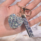 Llavero a Crochet para Hombre Corazón Multicolor Strass Aleación Premium Bolso Mujer