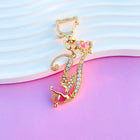 Llavero para Bolso Boutique Angel Iniciales A-Z Mariposa Cristal Metal Charm Colgante Regalo Madre M