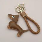 Llavero con Foto Personalizado - Sausage Dog PU Leather Colgante para Llaves, Regalo Original para H
