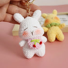 Llavero con Peluche de Conejo Champiñón a Crochet - Labubu Llavero Precio, Llaveros con Peluches Art