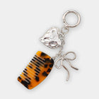Bag Charm Coquette Aesthetic Llavero para Bolso con Colgante Corazón Plateado y Peine Acetato