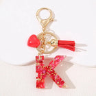 Llavero con Foto Personalizado: Inicial A-Z con Borla para Mujer, Regalo San Valentín