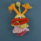 Llaveros Originales para Regalo - Funny Sausage Mouth Girl Crochet Keychain Personalizado