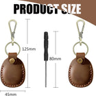 Llavero con AirTag de Cuero Genuino - Funda Protectora para Mascotas, Equipaje y Bolsos