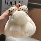 Llavero con Peluche de Conejito Pompón – Accesorio Premium Hecho a Crochet