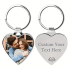 Llavero con Foto Personalizado - Corazón Personalizable con Texto y Foto, Regalo Único para Él o Ell