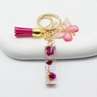 Llavero a Crochet Paso a Paso - Colgante de Flores Secas y Resina, Inicial A-Z, Mariposa y Borla, Re