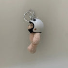 Llaveros Originales para Coche - Peluche Oso con Casco Y2K, Colgante Decorativo para Llaves, Mochila