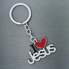Llavero para Bolso Corazón Religioso I Love Jesus - Colgante de Aleación, Regalo de Fe Cristiana