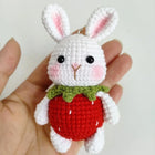 Llavero con Peluche de Conejo Champiñón a Crochet - Labubu Llavero Precio, Llaveros con Peluches Art