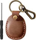 Llavero con AirTag de Cuero Genuino - Funda Protectora para Mascotas, Equipaje y Bolsos