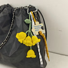 Llavero a Crochet Paso a Paso - Sonrisa Estrella Luna Sol - Colgante de Bolso Artesanal Azul y Amari