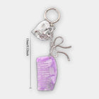 Bag Charm Coquette Aesthetic Llavero para Bolso con Colgante Corazón Plateado y Peine Acetato