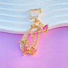 Llavero para Bolso Boutique Angel Iniciales A-Z Mariposa Cristal Metal Charm Colgante Regalo Madre M