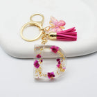 Llavero a Crochet Paso a Paso - Colgante de Flores Secas y Resina, Inicial A-Z, Mariposa y Borla, Re