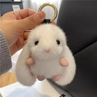 Llavero con Peluche Conejo Blanco Suave y Elegante para Mujer - Accesorio de Bolso Premium, Regalo d