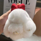 Llavero con Peluche de Conejito Pompón – Accesorio Premium Hecho a Crochet