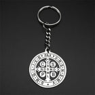 Llavero para bolso San Benito Acero Inoxidable Negro - Joyería Espiritual Premium