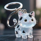 Llaveros Kawaii - Caja Portátil para Guardar Pelo de Gato, Acrílico Transparente con Forma de Animal