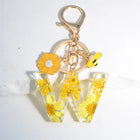 Llavero para moteros con inicial personalizada - Girasol amarillo fashion premium