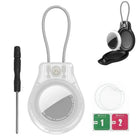 Llavero con AirTag de Cuero Genuino - Funda Protectora para Mascotas, Equipaje y Bolsos