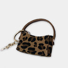 Bag Charm de Cuero con Estampado de Leopardo - Llavero Elegante para Bolso, Colgante Charm para Muje