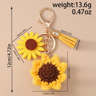 Llaveros Crochet Hechos a Mano - Girasol Tejido para Mujer, Llavero Crochet Original para Bolso y De