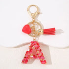 Llavero con Foto Personalizado: Inicial A-Z con Borla para Mujer, Regalo San Valentín