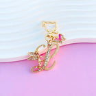Llavero para Bolso Boutique Angel Iniciales A-Z Mariposa Cristal Metal Charm Colgante Regalo Madre M