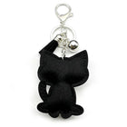Llavero con Peluche de Gato Brillante - Colgante de Bolso con Cristales y Borla Negra para Mujer y H