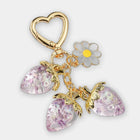 Bag Charm Dulce y Tierno: Llavero Corazón Fresa Semitransparente para Bolso