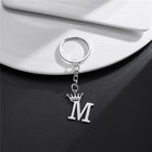 Llaveros Originales para Coche - Corona DIY A-Z Letras Colgante Acero Inoxidable Personalizado Regal