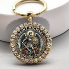 Llavero para bolso San Miguel Arcángel - Llavero Templario Cruzado Premium, Accesorio Religioso Simb