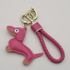 Llavero con Foto Personalizado - Sausage Dog PU Leather Colgante para Llaves, Regalo Original para H