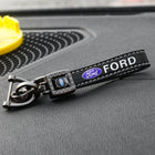Llavero Ford Original de Cuero y Metal - Accesorio Premium para Mustang, Focus, Fiesta, Mondeo, Tran
