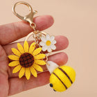 Llaveros Crochet Hechos a Mano - Girasol Tejido para Mujer, Llavero Crochet Original para Bolso y De